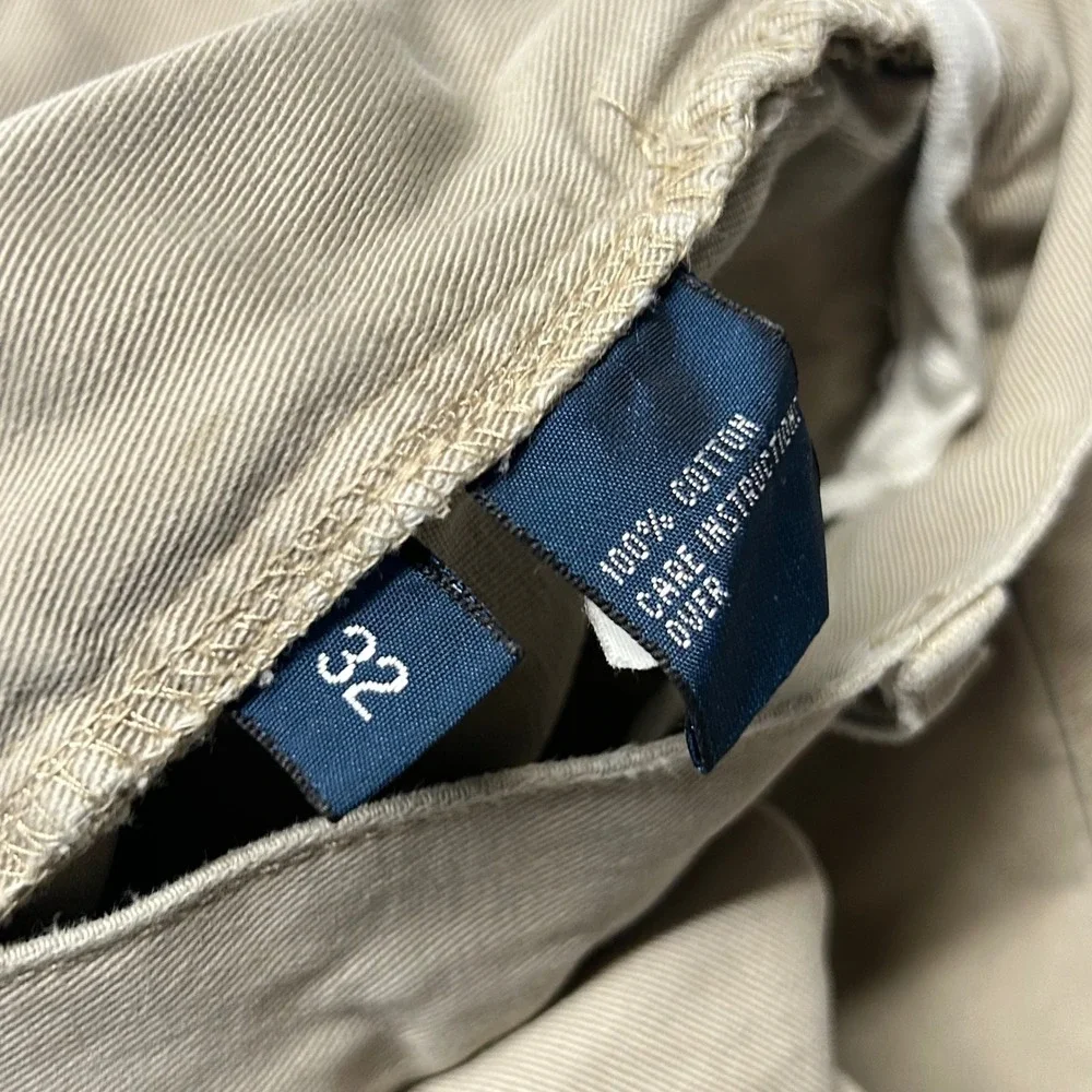 Polo Ralph Lauren Tyler Short Khaki Tan Mens 32 Pleated Cotton Chino Casual
